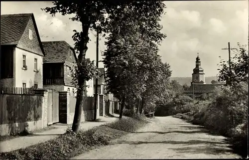 Ak Leubnitz Rosenbach im Vogtland, Lindenstraße, Kirchturm