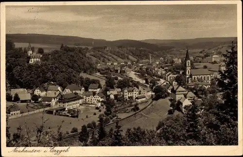 Ak Neuhausen im Erzgebirge, Ortsansicht, Kirche