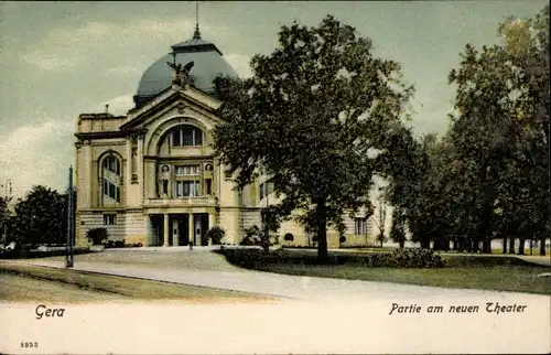 Ak Gera in Thüringen, Neues Theater, Außenansicht