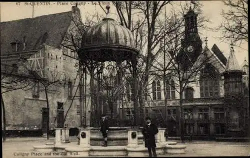 Ak Saint-Quentin Aisne, Place Collgny