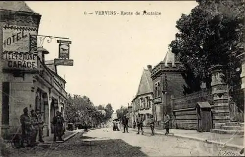 Ak Aisne de Vervin, Route de Fontaine