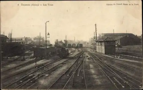 Ak Tergnier Aisne, Les Voies