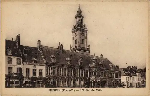 Ak Hesdin Pas de Calais, Rathaus