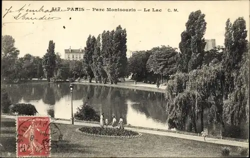 Ak Paris XIV, Parc Montsouris, See