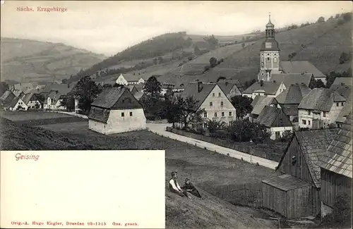 Ak Geising Altenberg im Erzgebirge, Gesamtansicht