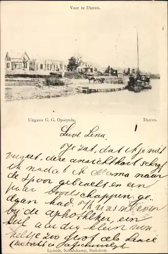 Ak Dieren Gelderland, Boot am Anleger