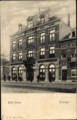 Ak Vlissingen Zeeland Niederlande, Hotel Albion, Cafe, Restaurant