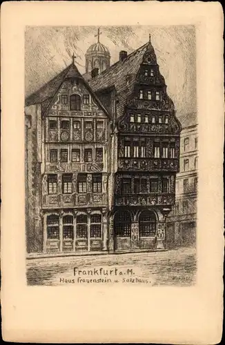 Künstler Ak Frankfurt am Main, Haus Frauenstein, Salzhaus