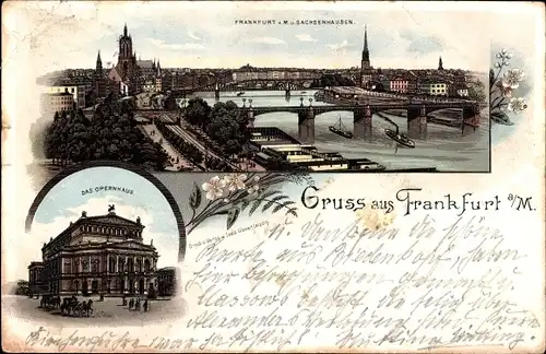 Litho Frankfurt am Main, Sachsenhausen, Opernhaus