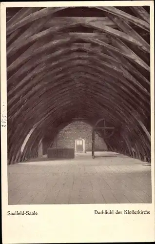 Ak Saalfeld an der Saale Thüringen, Dachstuhl der Klosterkirche