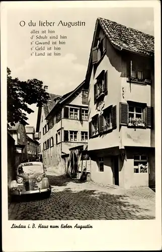 Ak Lindau am Bodensee Schwaben, Haus zum lieben Augustin, Auto