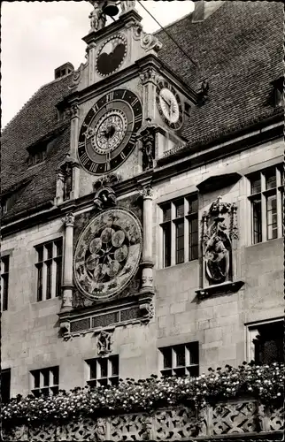 Ak Heilbronn am Neckar, Rathaus, astronomische Uhr