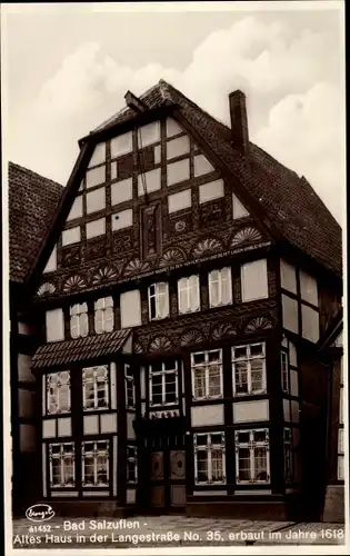 Ak Bad Salzuflen, altes Haus, Langestraße 35, Baujahr 1618