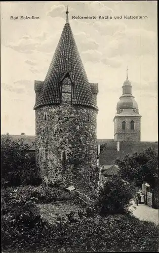 Ak Bad Salzuflen in Lippe, Reformierte Kirche, Katzenturm