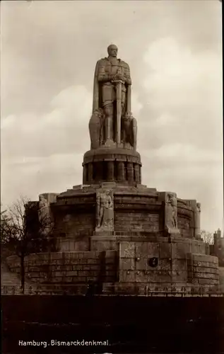 Ak Hamburg Mitte St. Pauli, Bismarck Denkmal