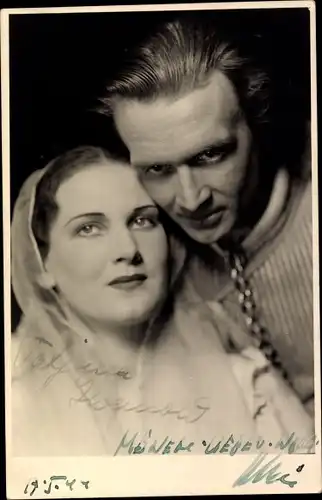 Foto Ak Schauspieler Albin Skoda, Schauspielerin Tatjana Zweinert, Autogramme