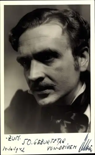 Foto Ak Schauspieler Albin Skoda, Portrait, Autogramm