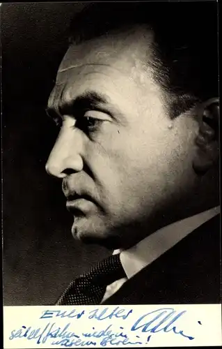 Foto Ak Schauspieler Albin Skoda, Portrait, Autogramm