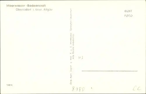 Ak Oberstdorf im Oberallgäu, Moorwasser-Badeanstalt