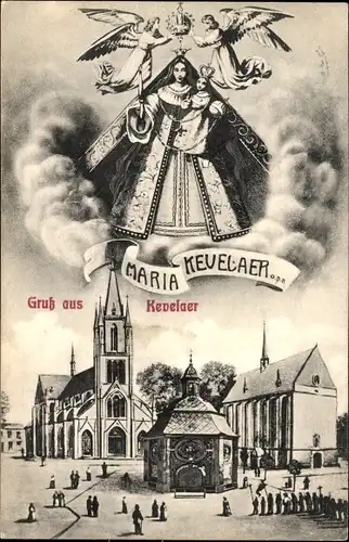 Ak Kevelaer am Niederrhein, Marienkirche, Kapelle, Engel, Gnadenbild