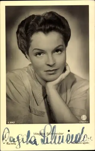 Ak Schauspielerin Magda Schneider, Portrait, Autogramm