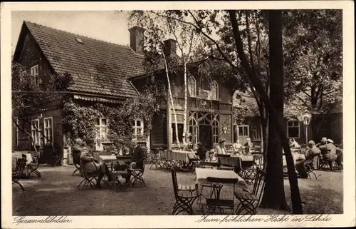 Ak Lehde Lübbenau im Spreewald, Gasthaus Zum fröhlichen Hecht