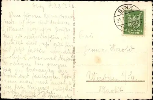 Ak Seebad Binz auf Rügen, Ortsansicht, Segelboote