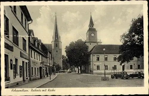 Ak Hohenmölsen Burgenlandkreis, Rathaus mit Kirche