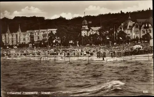 Ak Ostseebad Zinnowitz auf Usedom, Strand