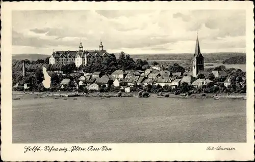 Ak Plön am See Holstein, Ortsansicht, Kirche, Schloss