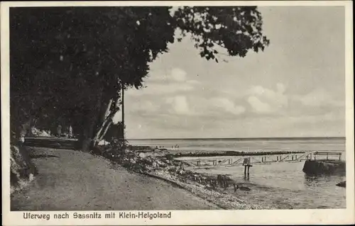 Ak Sassnitz auf der Insel Rügen, Kleinhelgoland, Steg, Uferweg