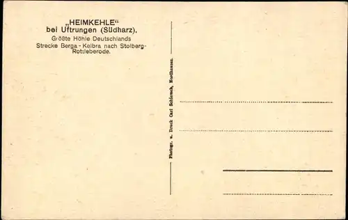 Ak Uftrungen im Harz, Höhle Heimkehle, Seeauge