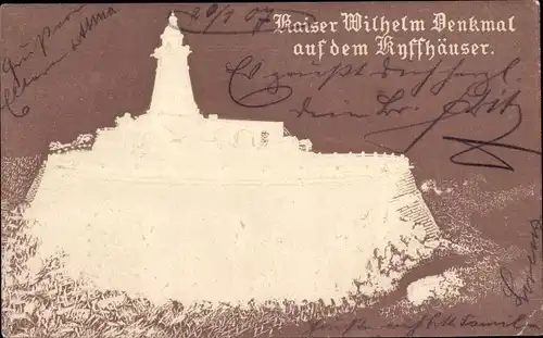Präge Ak Kyffhäuserland Thüringen, Kyffhäuser Denkmal, Kaiser Wilhelm Denkmal