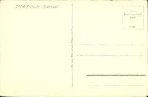 Ak Trockenborn Wolfersdorf in Thüringen, Jagdschloss Fröhliche Wiederkunft