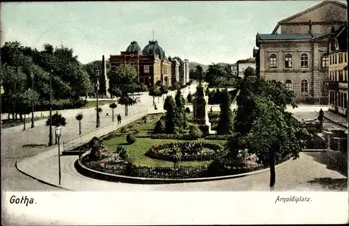 Ak Gotha, Arnoldiplatz, Denkmal