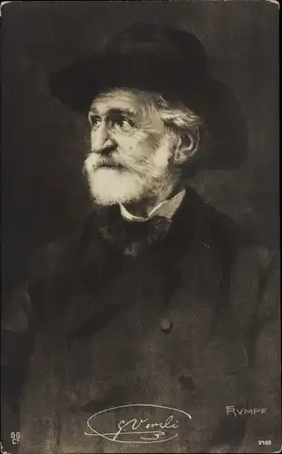 Künstler Ak Rumpf, Ital. Komponist Giuseppe Fortunino Francesco Verdi, Portrait