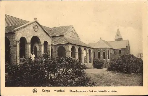 Ak Lisala RD Kongo Zaire, Kirche, Wohnsitz