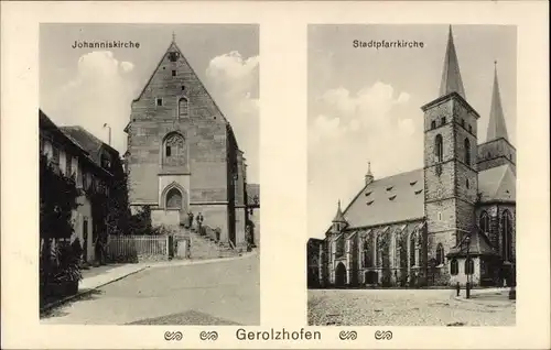Ak Gerolzhofen in Unterfranken, Johanniskirche, Stadtpfarrkirche