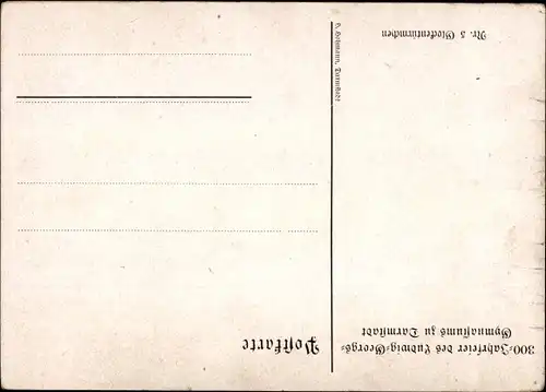 Künstler Ak Hohmann, H, Darmstadt in Hessen, 300 Jahrfeier d. Ludwig Georgs Gymnasiums, Glockenturm