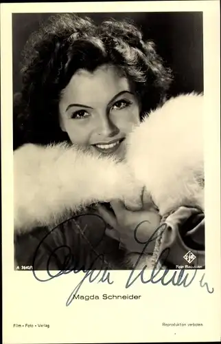 Ak Schauspielerin Magda Schneider, Portrait, Autogramm