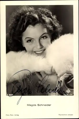Ak Schauspielerin Magda Schneider, Portrait, Autogramm