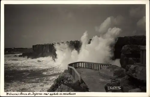 Ak Cascaes Cascais Portugal, Boca do Inferno raue See ohne Mexelhoeire