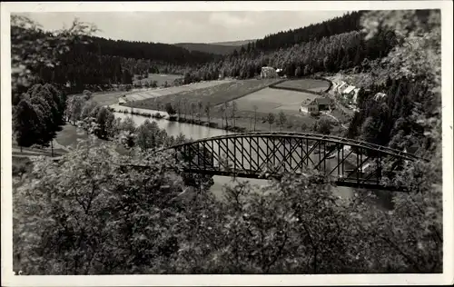 Ak Rataje nad Sázavou Mittelböhmen, Brücke, Fluss