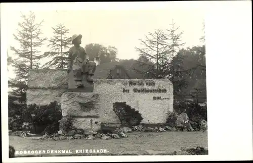 Foto Ak Krieglach Steiermark, Rosegger Denkmal