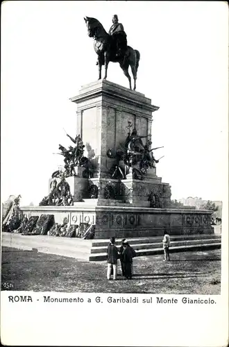 Ak Roma Rom Lazio, Monumento a G. Garibaldi sul Monte Gianicolo