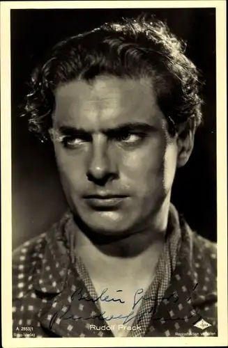 Ak Schauspieler Rudolf Prack, Portrait, Autogramm