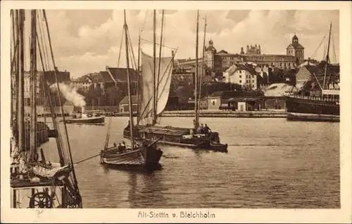Ak Szczecin Stettin Pommern, Bleichholm, Dampfer