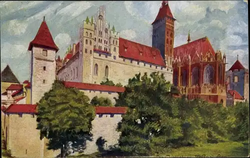 Künstler Ak Malbork Marienburg Westpreußen, Ordensburg, Kirche