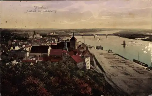 Ak Grudziądz Graudenz Westpreußen, Ausblick vom Schlossberg