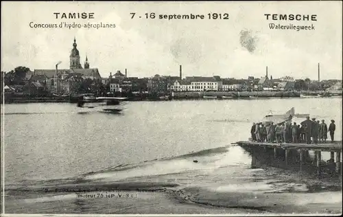 Ak Tamise Temse Temsche Ostflandern, Watervliegweek 1912